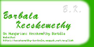 borbala kecskemethy business card